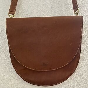 Sseko Half Moon leather bag in cognac